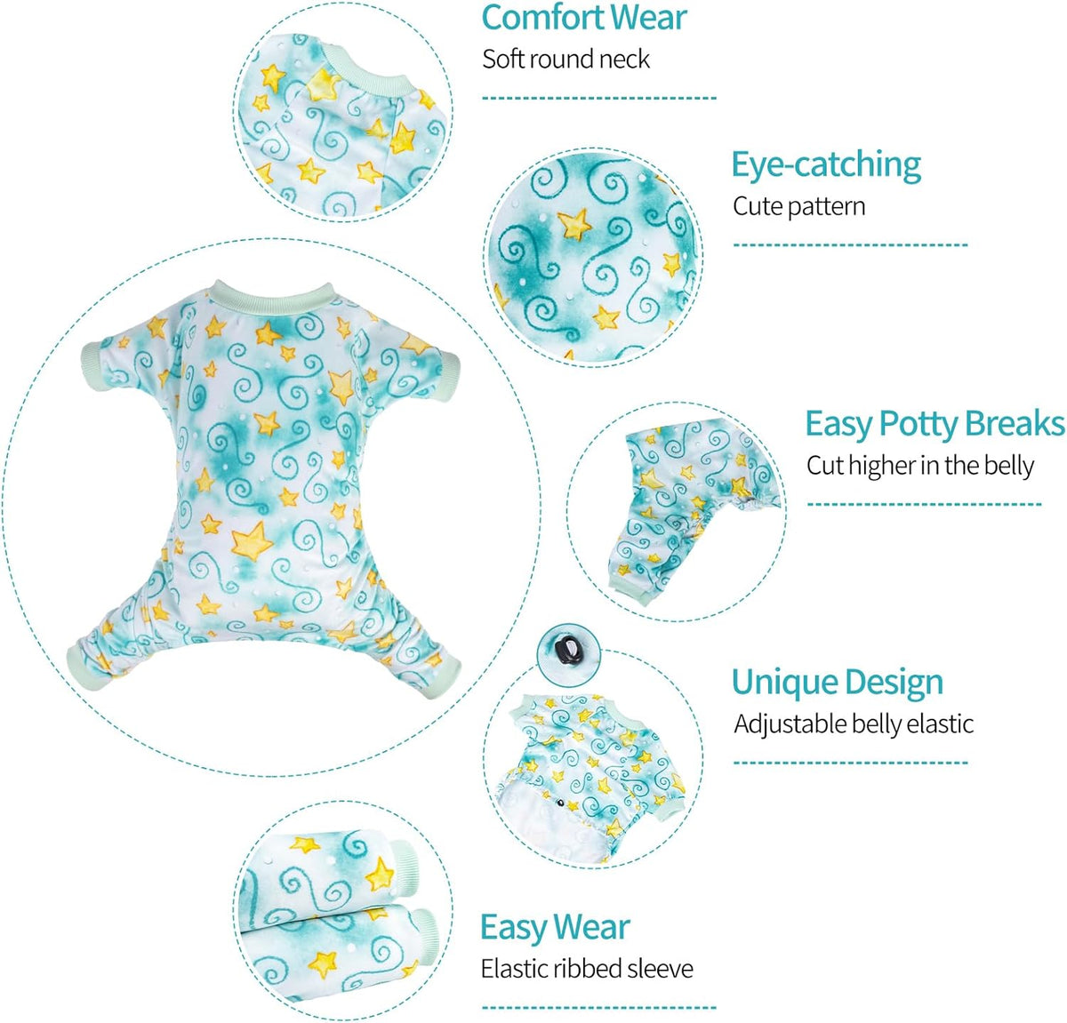 CuteBone Small Dogs Outfit Soft Puppy Onesies Pjs Dog Pajamas Pet Coat Cat Apparel Comfy Doggie