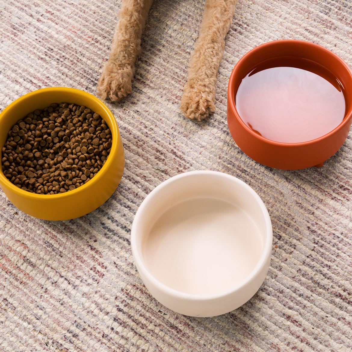 Waggo Uplift Ceramic Dog Bowl for Small Medium and Large Breeds - Heavyweight and Durable Pet Food