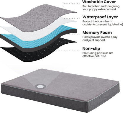 Orthopedic Memory Foam Dog Bed,Cooling Dog Beds for Extra Large Dogs, Washable Pet Beds for Crate