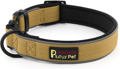 Plutus Pet Tactical Dog Collar, Reflective, Adjustable Heavy Duty Dog Collar, Soft Padded and
