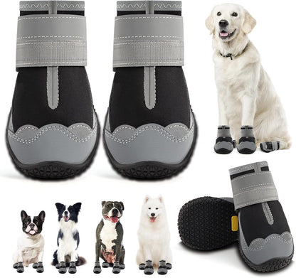 Dog Shoes for Large Dogs, Medium Dog Boots & Paw Protectors for Hardwood Floors, Outdoor Dog