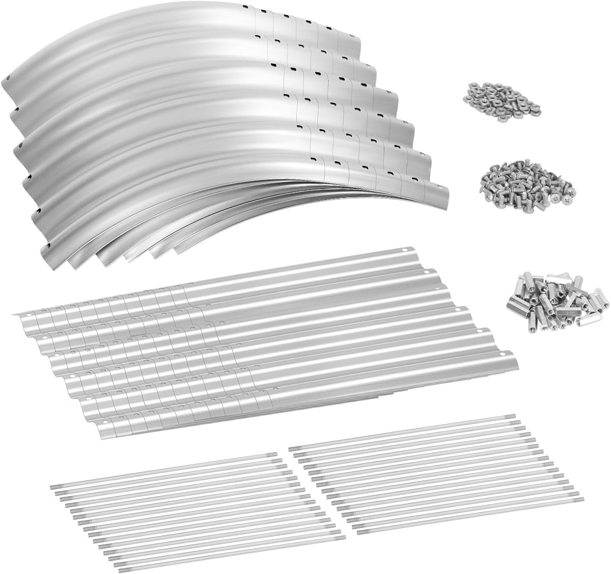 Land Guard 8×2×1.5ft Galvanized Raised Garden Bed Kit, Raised Garden Boxes Outdoor, Oval Metal