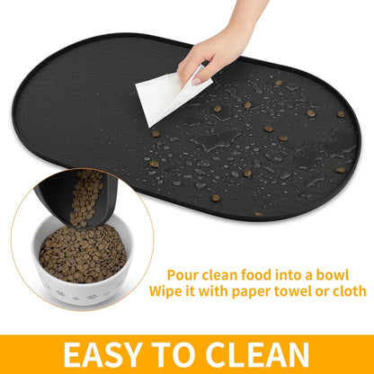 KPWACD Pet Feeding Mat for Dogs and Cats, Silicone Dog Placemat Non-Slip Waterproof Bowl Mats