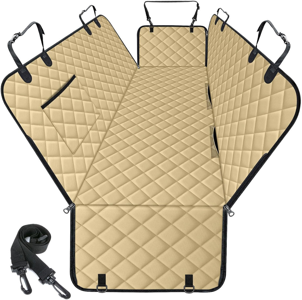 Waterproof Dog Car Seat Cover for Back Seat - Durable, Scratch Proof Pet Hammock with Nonslip
