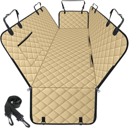 Waterproof Dog Car Seat Cover for Back Seat - Durable, Scratch Proof Pet Hammock with Nonslip