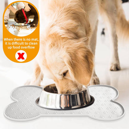Dog Food Mat Anti-Slip Silicone Dog Bowl Mat Thicker Pet Placemat Waterproof Cat Feeder Pad with