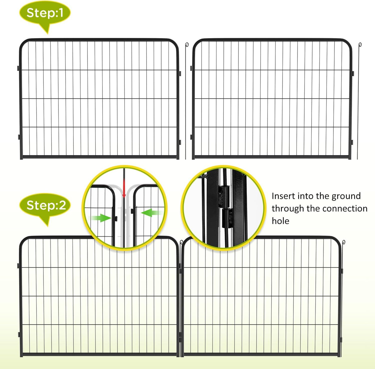 BestPet | Dog Playpen Extender | 24 Inch, 4 Panels | Heavy Duty Metal Pet Exercise Pen | Indoor