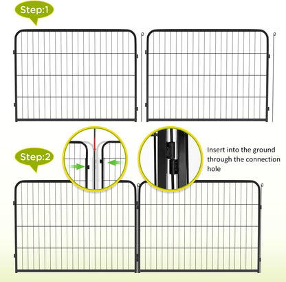 BestPet | Dog Playpen Extender | 24 Inch, 4 Panels | Heavy Duty Metal Pet Exercise Pen | Indoor
