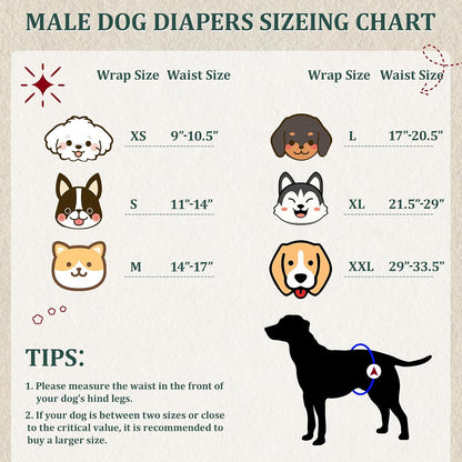 Reusable Dog Diapers Male, Premium Washable Belly Bands for Dogs Medium, Pack of 5, High Absorbing