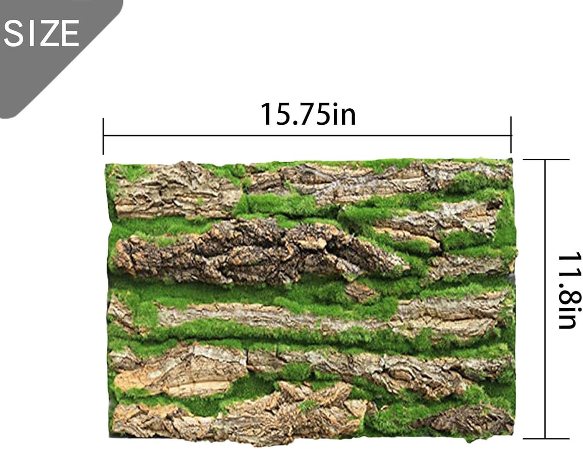 PINVNBY Reptile Terrarium Cork Background, Bearded Dragon Tank Bark Backdrop Wall Decor with