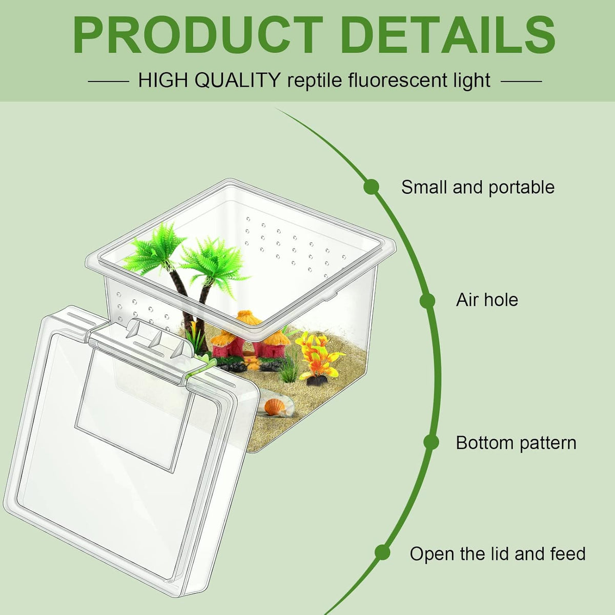 20 Pcs Insect Spider Terrariums Breeding Box Small Reptile Hatching Container Transparent Cricket