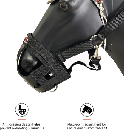 BARN & STABLE Horse Grazing Muzzle Halter for Easy Breathe, Comfortable Professional Horse Muzzle