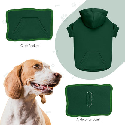 Dog Sweaters for Large Dogs Pet Sweater Solid Soft Brushed Fleece Dog Hoodie Clothes Pet Hoodie