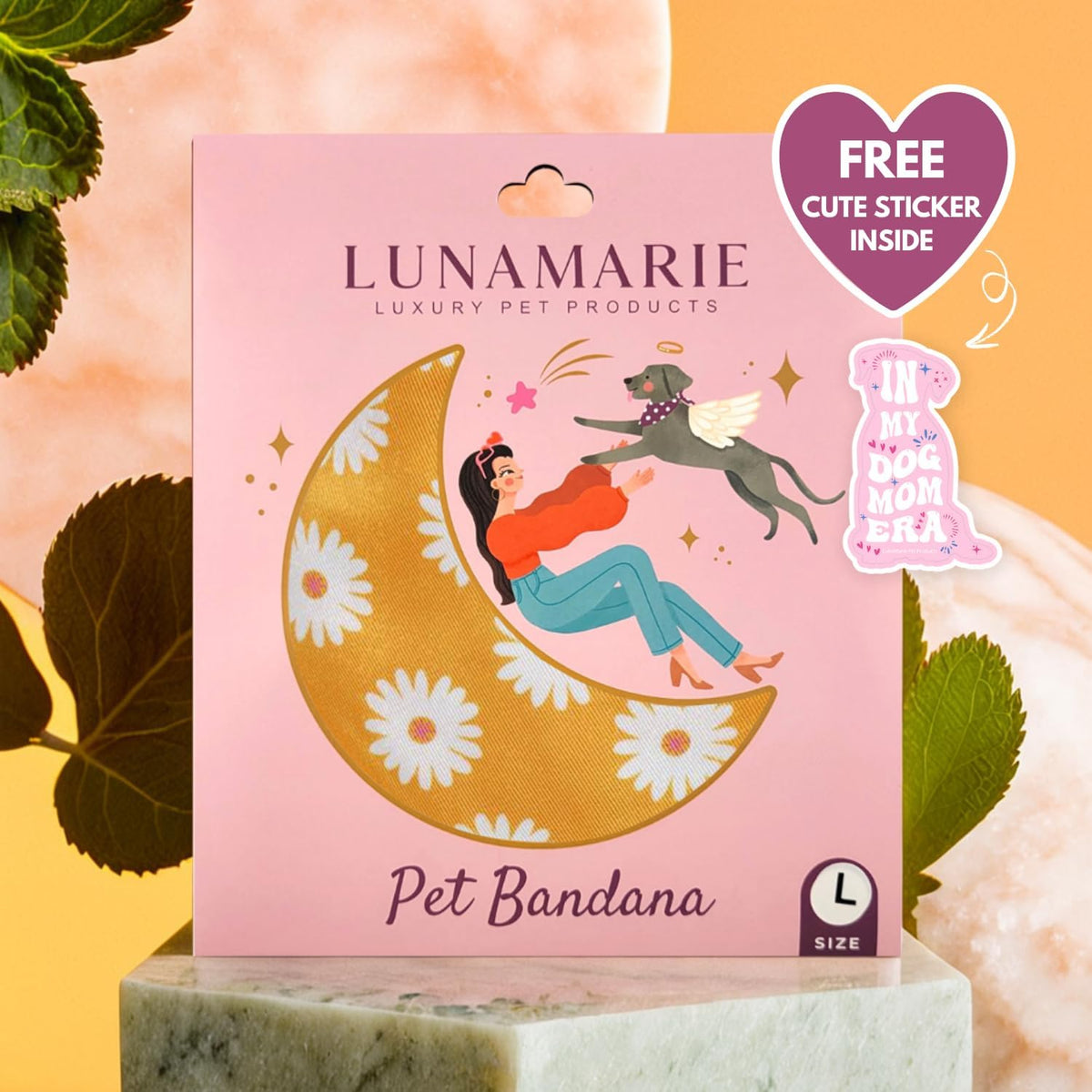 LunaMarie - Luxury Pet Birthday Bandanas -Premium & Silky Poly Fabric | 100% Handmade | Custom
