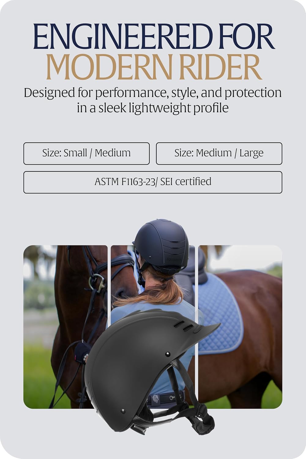 Equinavia Gardian Riding Helmet - Lightweight, Low-Profile Design with Airflow Vents, Easy-Adjust