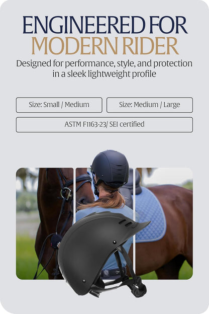 Equinavia Gardian Riding Helmet - Lightweight, Low-Profile Design with Airflow Vents, Easy-Adjust