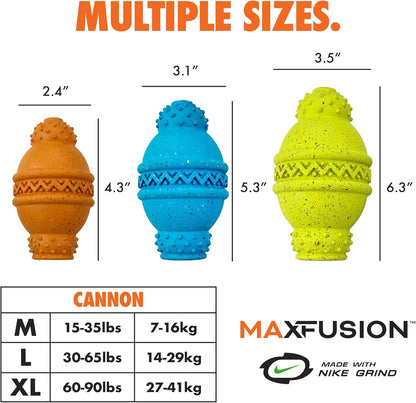 Max Fusion with Nike Grind, Arlee Cannon Treat Dispensing Dog Toy, Durable Dog Treat Toy, M