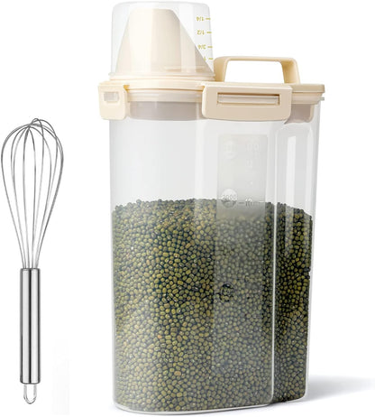 Rice Airtight Dry Food Storage Containers, BPA Free Plastic Storage Bin Dispenser with Pourable