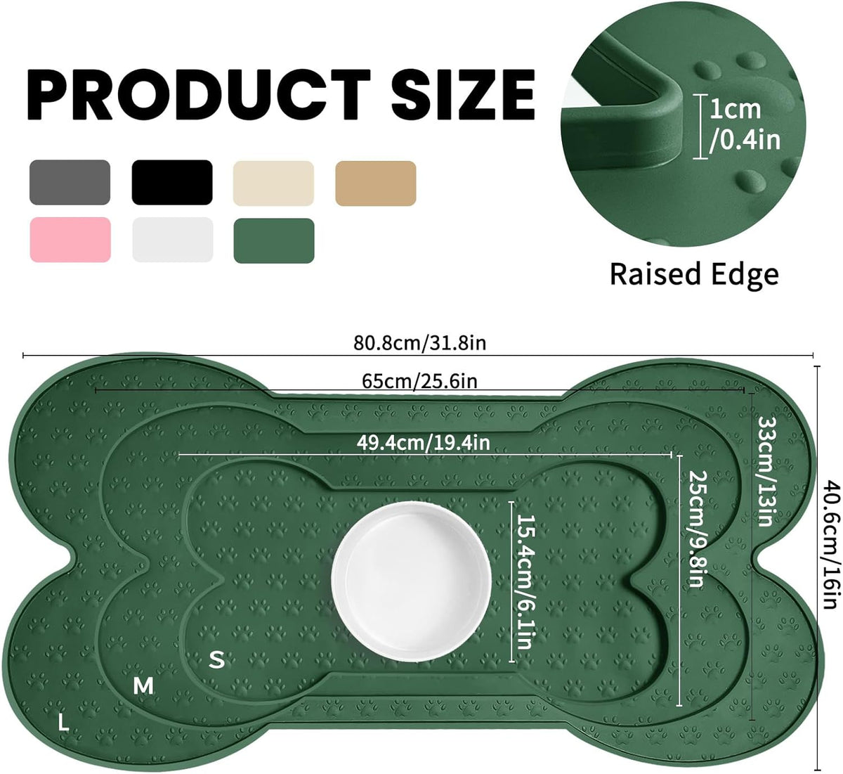 Dog Food Mat Anti-Slip Silicone Dog Bowl Mat Thicker Pet Placemat Waterproof Cat Feeder Pad with
