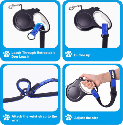 PetBonus Short Dog Leash, Safety Wrist Strap for Retractable Dog Leash, Reflective Design and