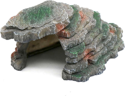 Gecko Hide Shale Scape Step Ledge, Reptile Cave Hideout Tank Accessories Decorations, Great for