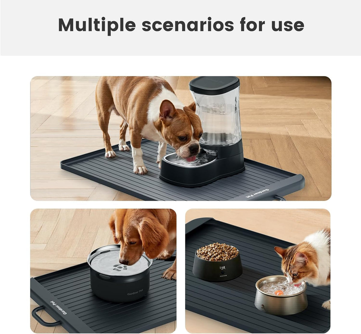 Gardner Pet Silicone Dog Food Water Mat for Floors Waterproof Anti-Slip Dog Bowl Large Mats for