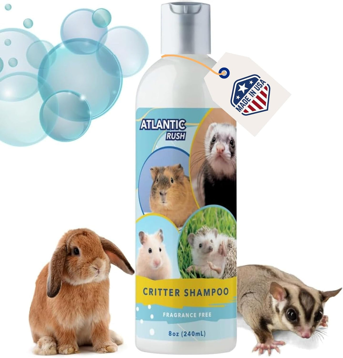 Critter Shampoo for Small Pets -Small Animal Fragrance & Detergent Free Shampoo - Sensitive Skin