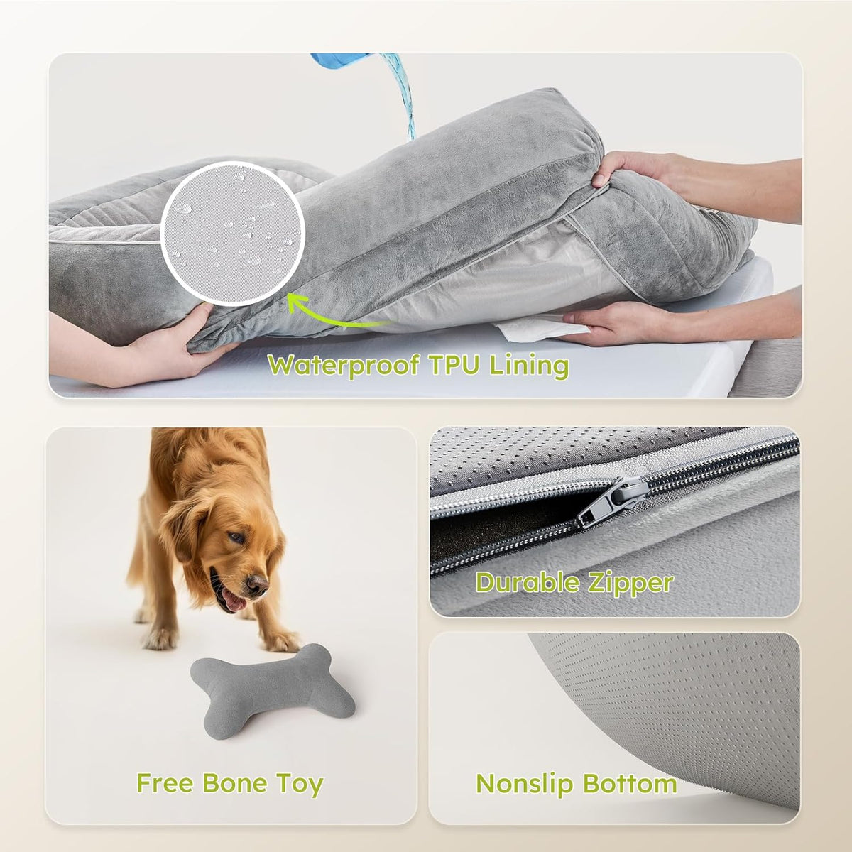 XXL Dog Bed for Extra Large Dogs, Giant Orthopedic Dog Bed with Cooling Gel Memory Foam, Waterproof