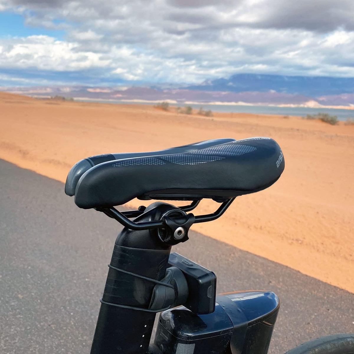 SRT 2.0 Adjustable Bicycle Saddle Noseless with Titanium Rails Custom Fit Comfort,Black w/Grey