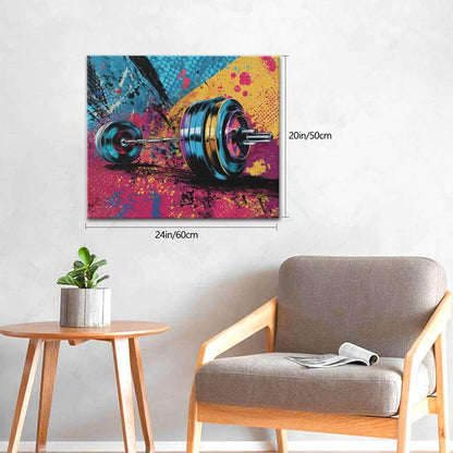 Gym Wall Art Weightlifting Fitness Canvas Wall Decor Barbell Sports Training Pictures Painting