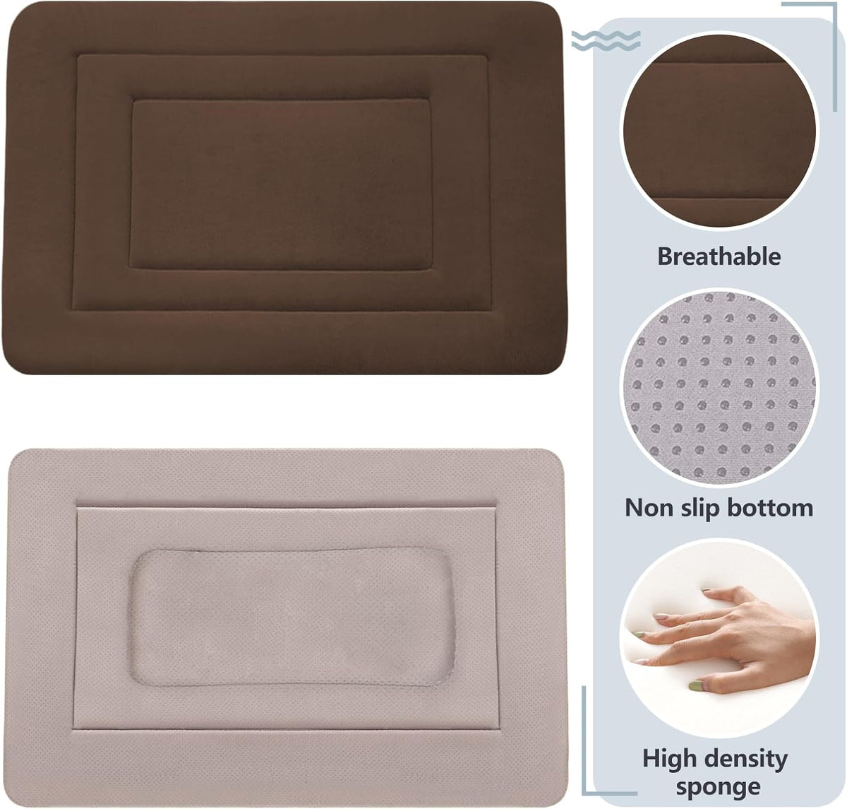 JoicyCo Soft Dog Bed Crate Pad Mat, 42 in Non-Slip Bottom Washable for Large Dogs, Pet Mattress