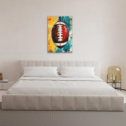 Graffiti Football Bathroom Pictures Wall Art, Rugby Sport Bathroom Wall Decor, Colorful Football