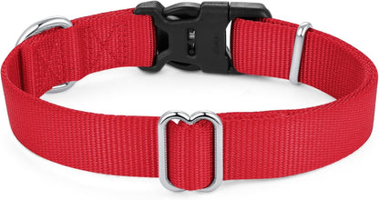 Mikivery Nylon Dog Collar with Quick Release Buckle Soft Adjustable Sturdy for Small Medium Large
