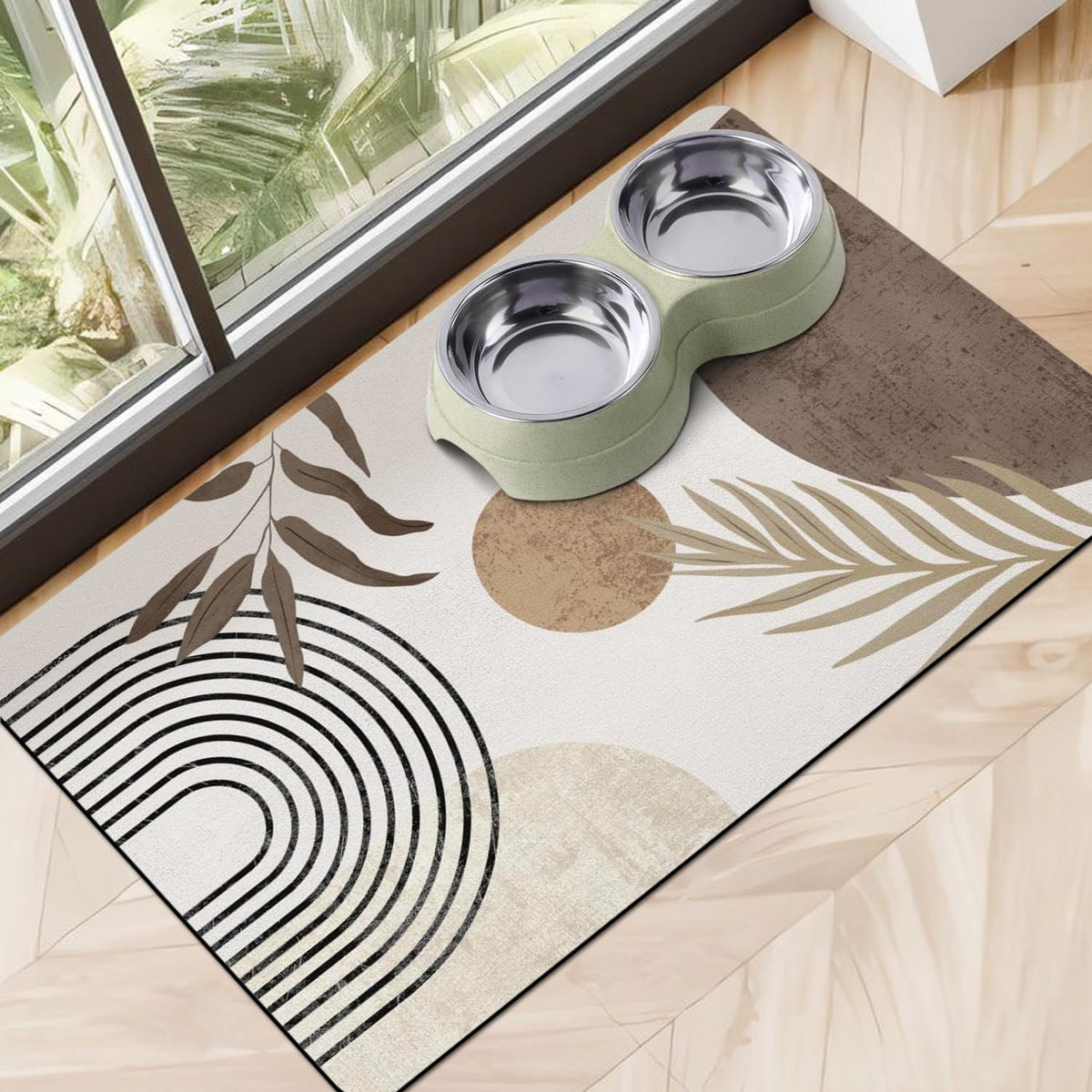 Dog Food Mats for Floors, Absorbent Dog Bowl Mat for Food and Water Dispenser Mat, Quick Dry Cat