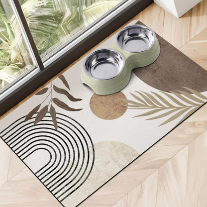 Dog Food Mats for Floors, Absorbent Dog Bowl Mat for Food and Water Dispenser Mat, Quick Dry Cat