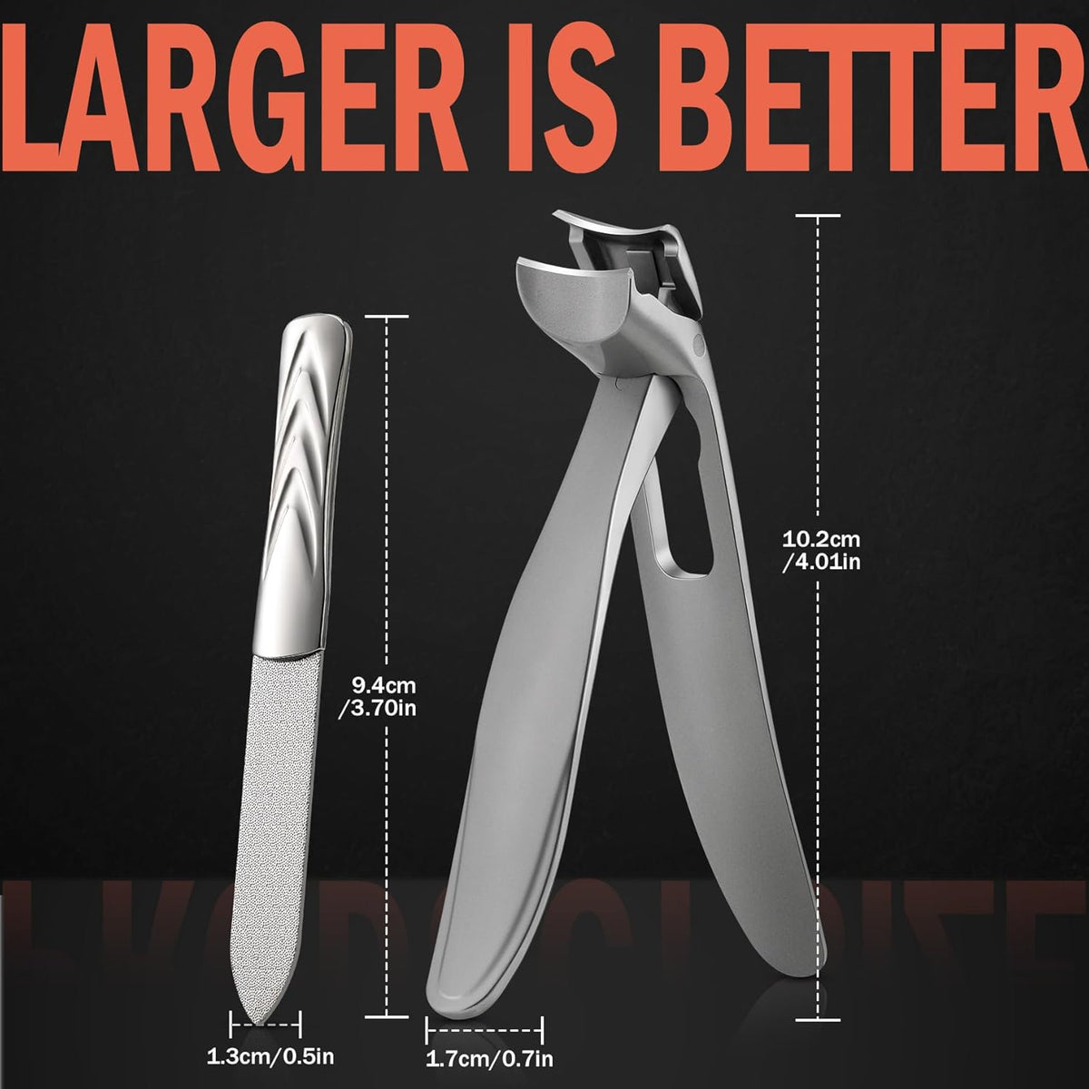 BEZOX Ergonomic Angled Head Thick Toenail Clipper for Seniors - Large Nail Clippers for Thick and