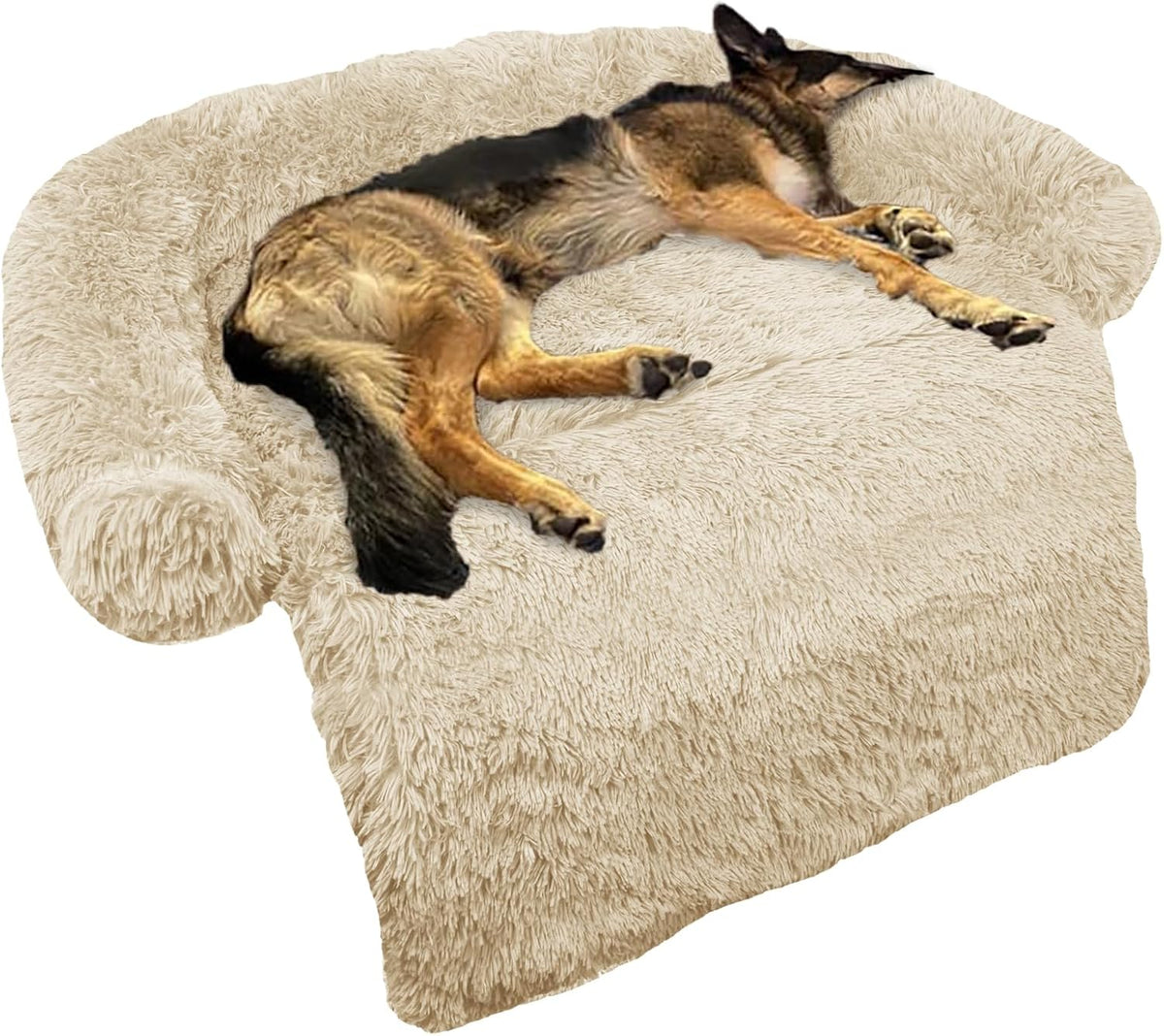 Calming Dog Bed Fluffy Plush Dog Mat for Furniture Protector with Removable Washable Cover for