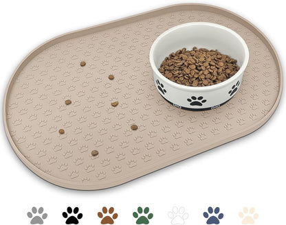 KPWACD Dog Food Mat Anti-Slip Bowl Mats for Food and Water, High-Lips Waterproof Pet Placemat