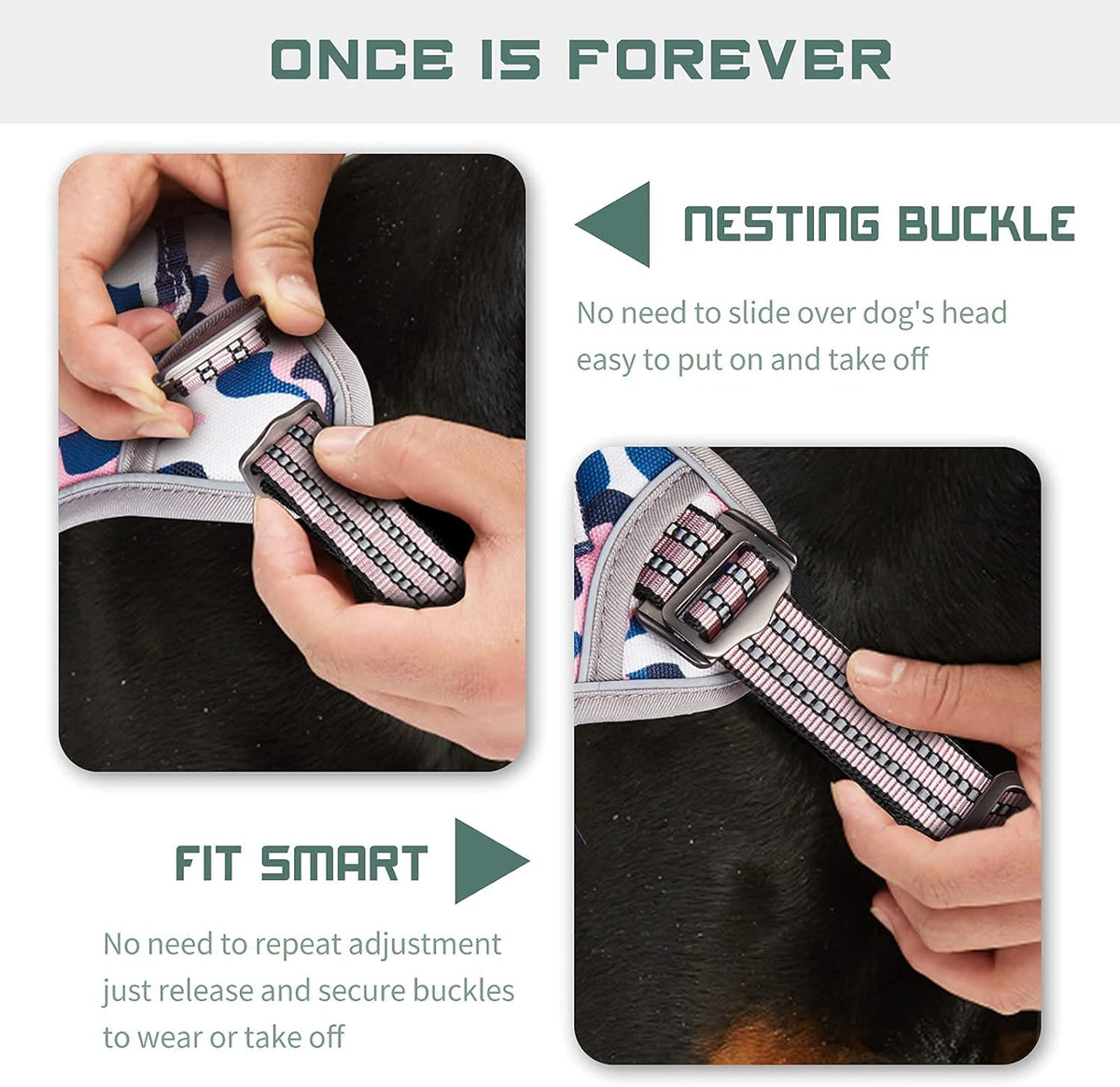 BUMBIN Tactical Dog Harness for Medium Dogs No Pull, Famous TIK Tok No Pull Dog Harness, Fit Smart