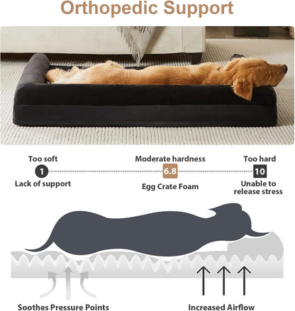 BFPETHOME Dog Beds for Large Dogs, Orthopedic Dog Bed for Medium Large Dogs,Big Waterproof Couch