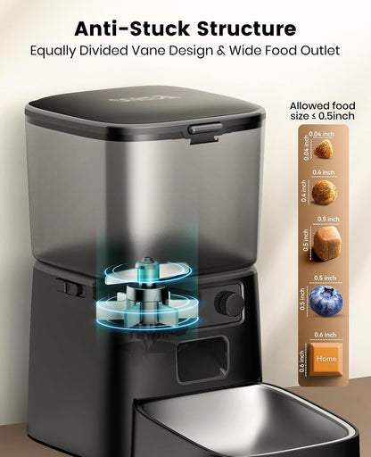 oneisall Automatic Cat Feeder, WiFi Cat Food Dispenser with App Control, Auto Cats Feeder Automatic