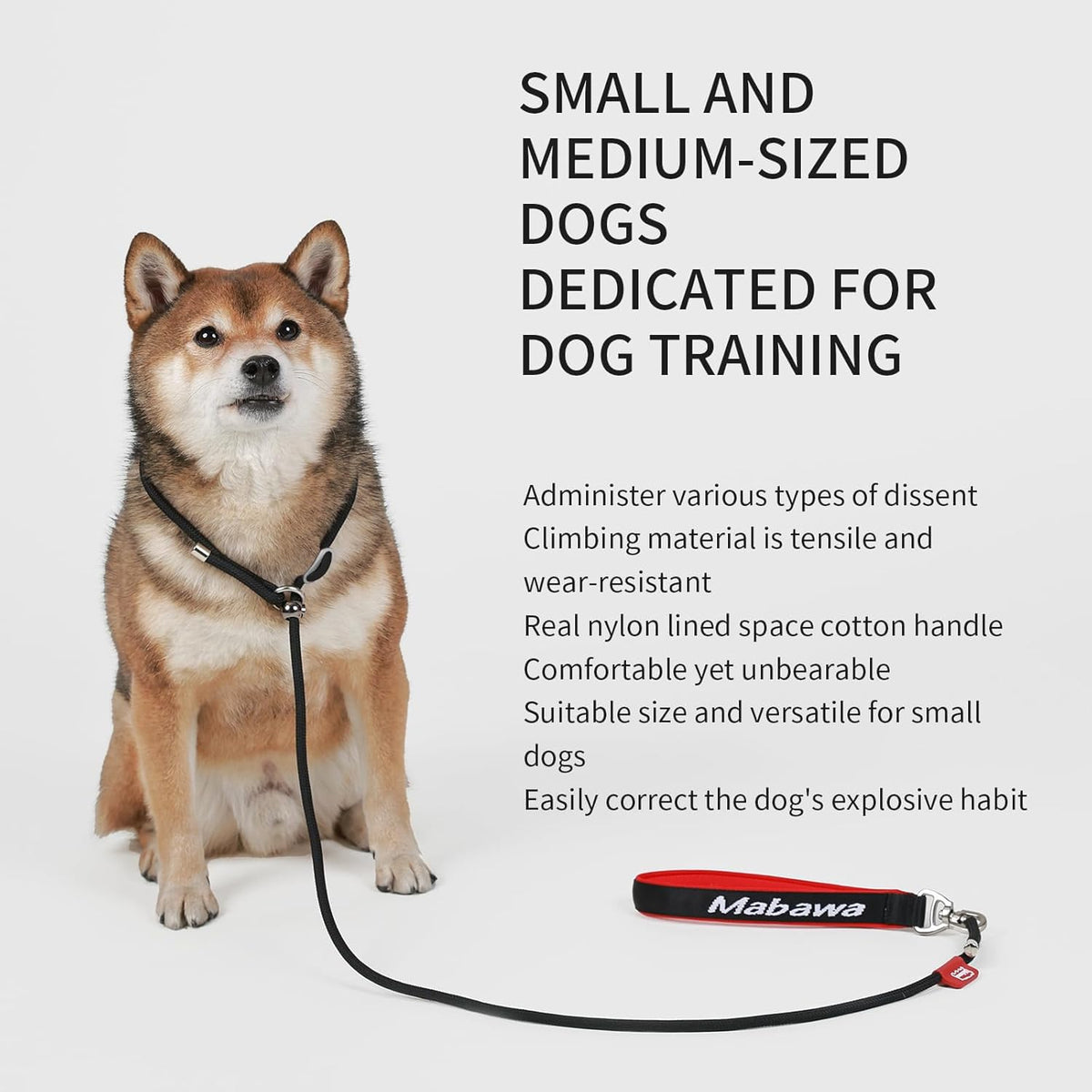 Dog Anti-Slip Leash 5FT with Metal Stopper - Durable No-Pull Training Lead for Small, Medium &