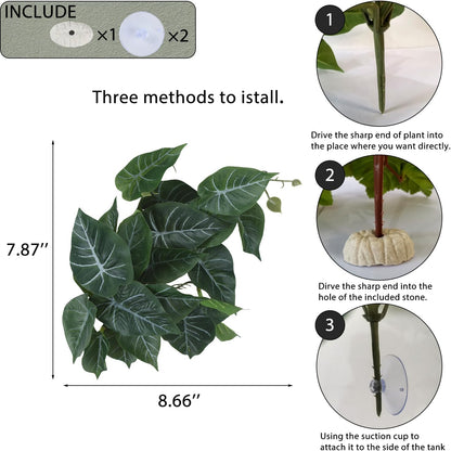 IBWell Fake Reptile Plants for Reptile Terrarium Plants, Reptile Plant Décor, Turtle Tank Plants