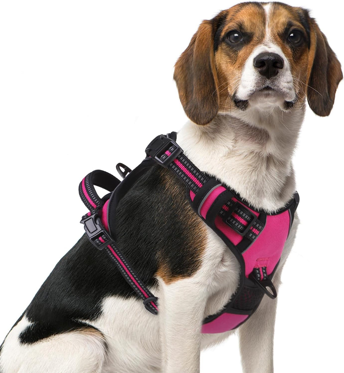 PUPTECK No Pull Dog Harness Medium Sized, Adjustable Reflective Dog Harness with Handle Easy