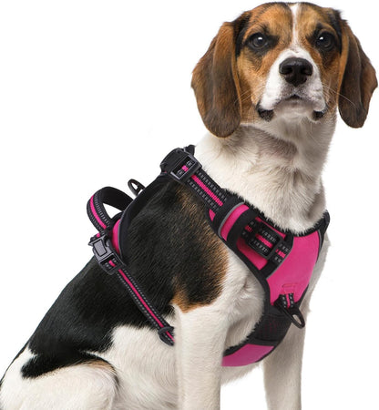 PUPTECK No Pull Dog Harness Medium Sized, Adjustable Reflective Dog Harness with Handle Easy
