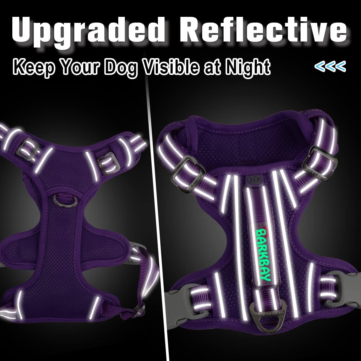 BARKBAY Dog Harness No Pull with ID Tag Pocket - Heavy Duty, Reflective, Easy Control for Large