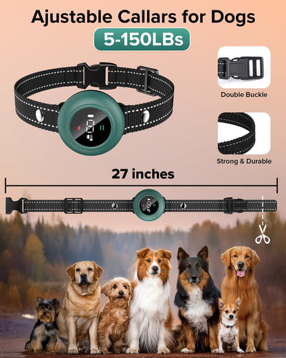 [New 2025] 2-in-1 Dog Shock Collar & Bark Collar – 3300FT Dog Training Collar with Remote