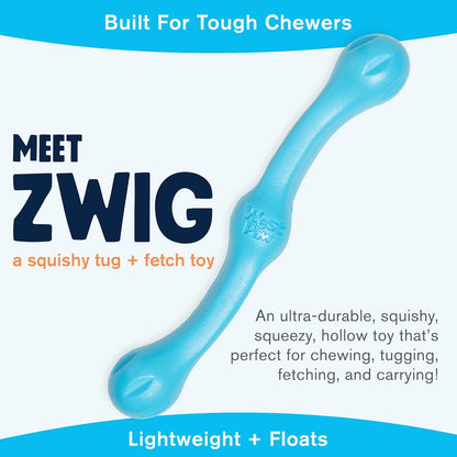 WEST PAW Zogoflex Echo Zwig Squeezy Dog Fetching Stick – Bouncy, Hollow, Squishy Interactive Toy