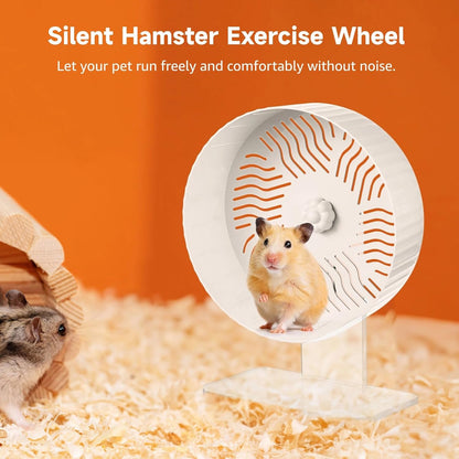 Silent Hamster Wheel, Hamster Exercise Wheel with Adjustable Acrylic Stand, Hamster Exercise Wheel