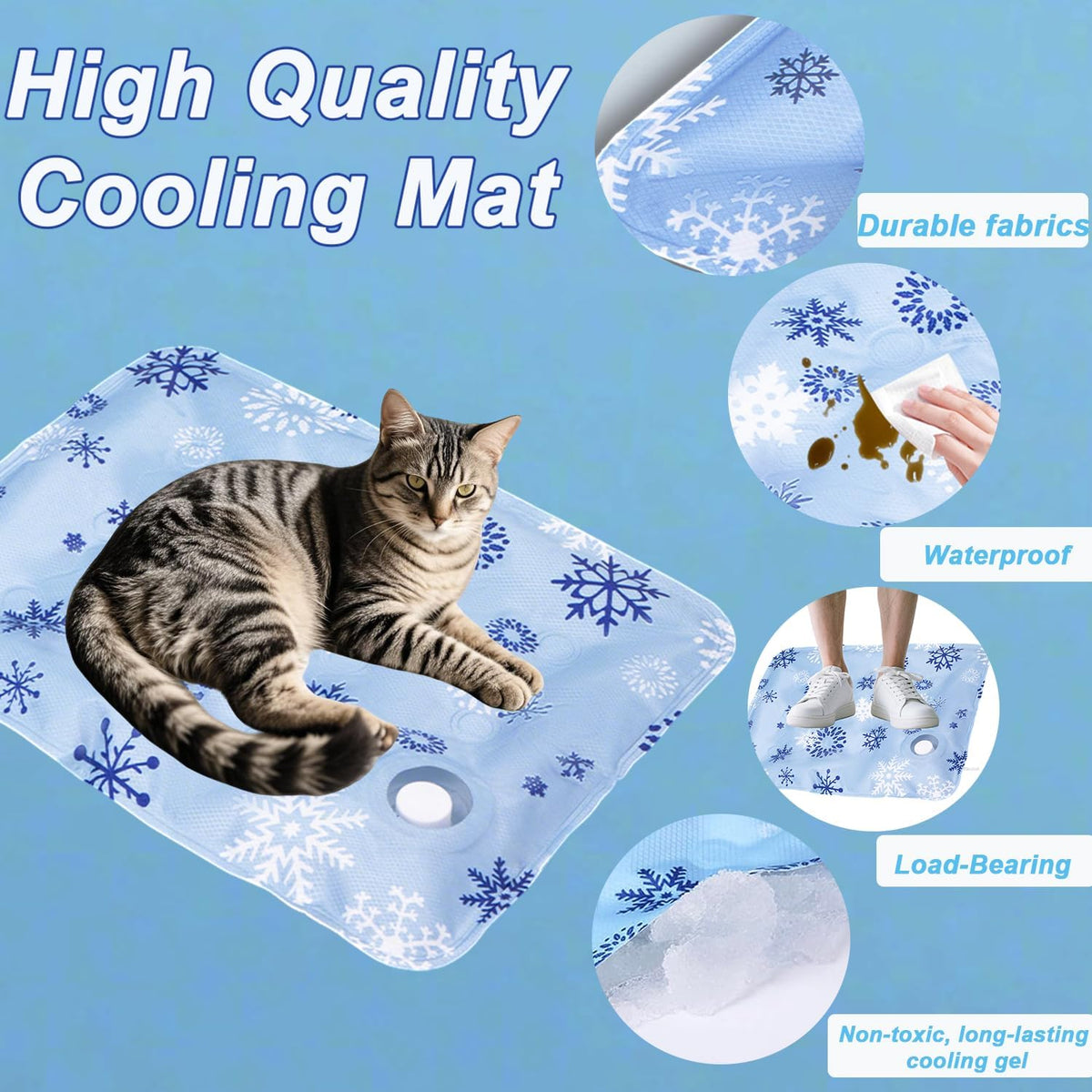 Dog Cooling Mat, Cooling Mat for Dogs & Cat, Provides Instant Relief for Small, Medium, Large Dogs